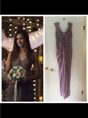 NWT BCBG Size 4 Vampire Diaries purple lace prom wedding dress ASO Elena Gilbert